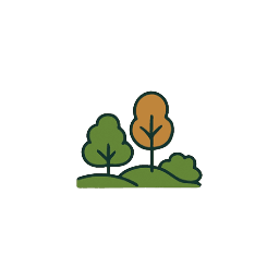 Landscape design service icon for flower beds and yard makeovers