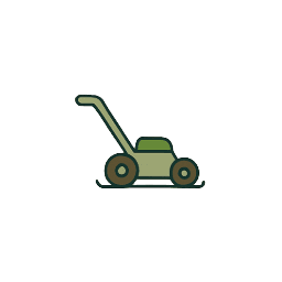 Lawn mowing service icon for scheduled yard maintenance