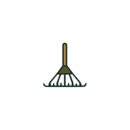 Yard work service icon for outdoor cleanup